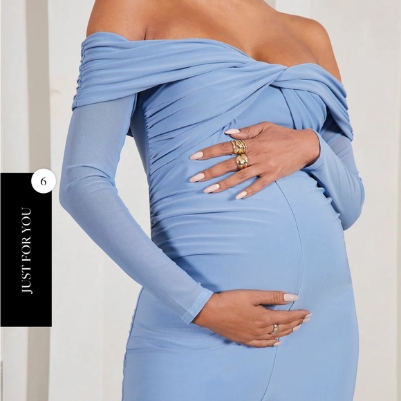 Blue Maternity Jumpsuit - Picture 4 of 6